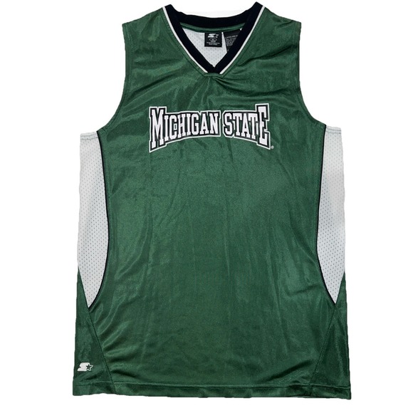 STARTER Other - Starter Michigan State Spartans Green Sleeveless Jersey Tank XL 18/20 NCAA